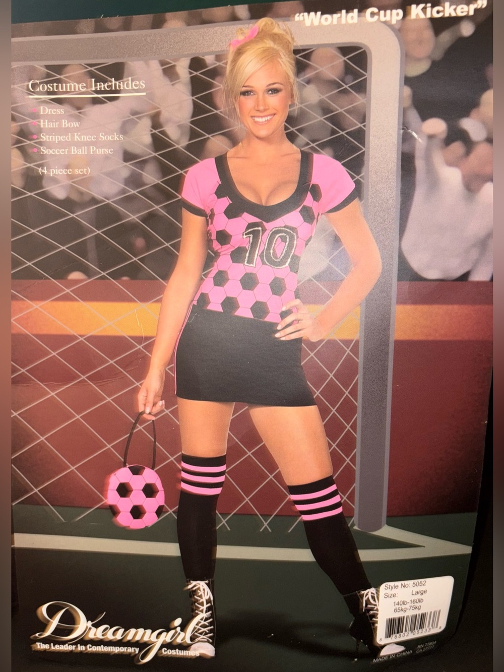 🎃 Halloween Sexy World Cup Kicker Women's Soccer ⚽️ Costume Size L 🩷🖤
